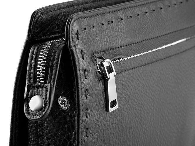 Мужская кожаная барсетка - клатч LeGRAND collection 2893-1 чёрная, фото , изображение 7