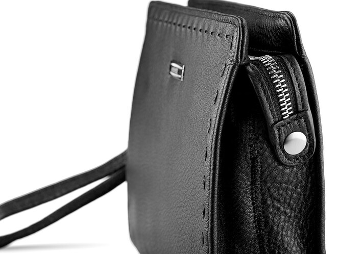 Мужская кожаная барсетка - клатч LeGRAND collection 2893-1 чёрная, фото , изображение 5