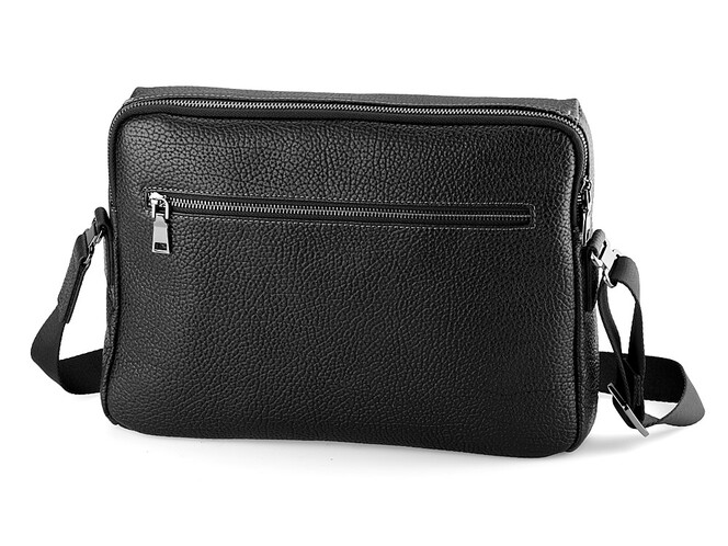 Мужская кожаная сумка через плечо LeGRAND collection 5528-2 чёрная, фото , изображение 3