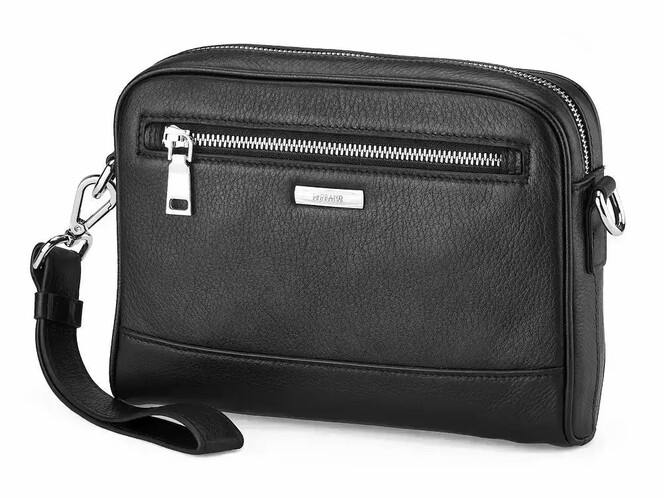 Мужская сумка из натуральной кожи LeGRAND collection 6866-5 чёрная, фото , изображение 2