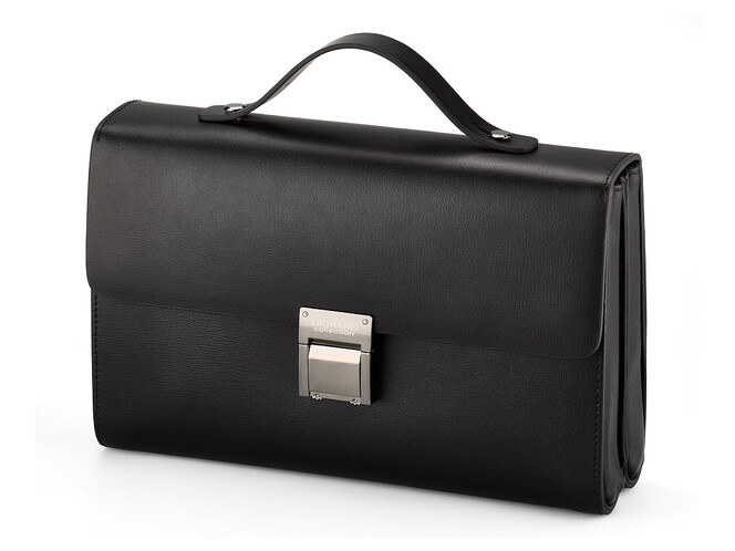 Мужская барсетка из натуральной кожи  LeGRAND collection 7002A чёрная, фото , изображение 3