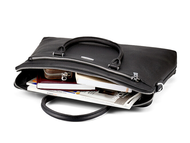 Кожаная сумка для документов LeGRAND collection 8821-1 чёрная, фото , изображение 2