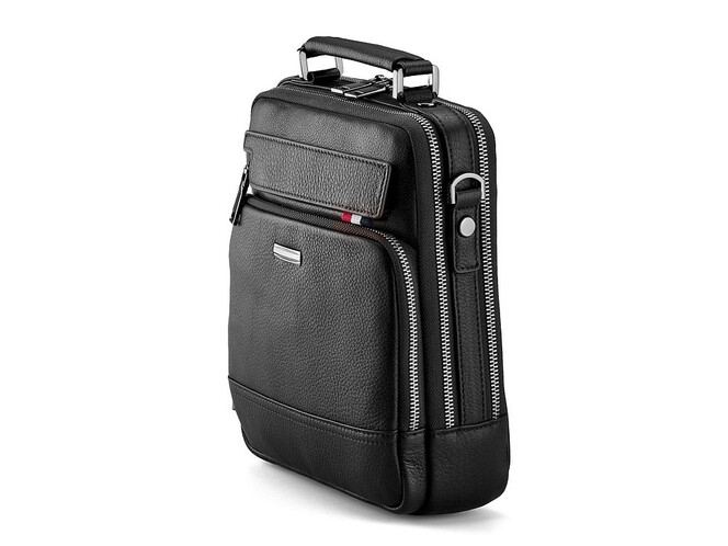 Кожаная мужская сумка LeGRAND collection 9336-3 Black чёрная, Цвет: Черный, фото , изображение 3