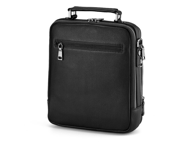 Кожаная мужская сумка LeGRAND collection 9336-3 Black чёрная, Цвет: Черный, фото , изображение 4