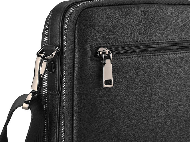 Кожаная мужская сумка LeGRAND collection 9336-3 Black чёрная, Цвет: Черный, фото , изображение 9