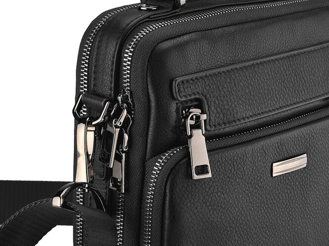 Кожаная мужская сумка LeGRAND collection 9336-3 Black чёрная, Цвет: Черный, фото , изображение 8