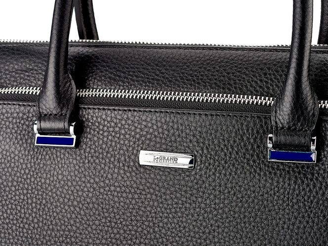 Кожаная сумка для документов LeGRAND collection 8821-1 чёрная, фото , изображение 9