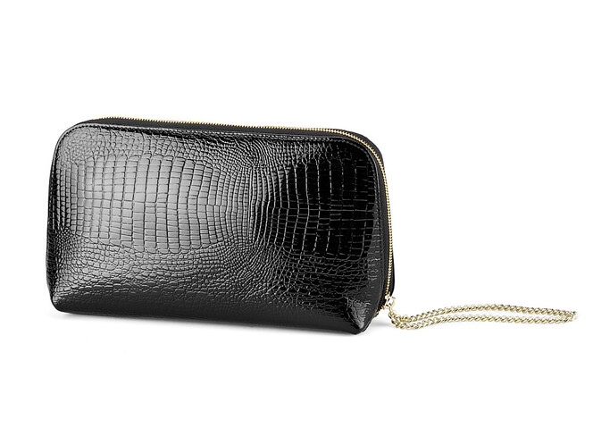 Кожаная женская косметичка Moro&Jenny 59057 A Black чёрная, Цвет: Черный, фото , изображение 4