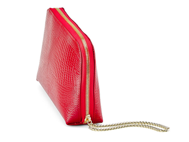 Кожаная женская косметичка Moro&Jenny 59057 E Red красная, Цвет: Красный, фото , изображение 3