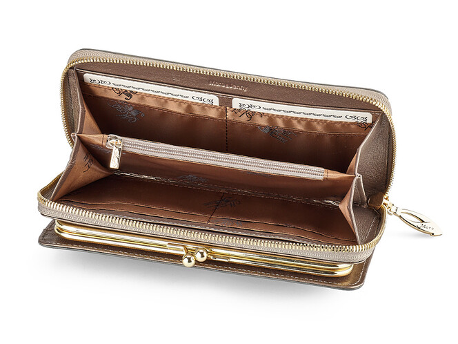 Стильний жіночий гаманець з натуральної шкіри Moro&Jenny 182-147 N Silver сріблястий, Колір: Срібний, фото , зображення 2