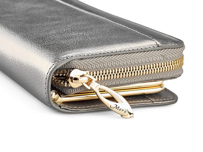 Стильний жіночий гаманець з натуральної шкіри Moro&Jenny 182-147 N Silver сріблястий, Колір: Срібний, фото , зображення 5