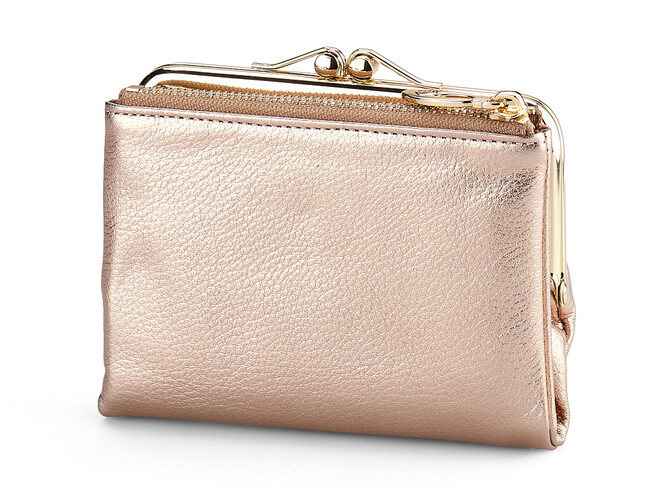 Компактный женский кошелёк из натуральной кожи Moro&Jenny 182-144 O Gold золотистый, Цвет: Золотистый, фото , изображение 5