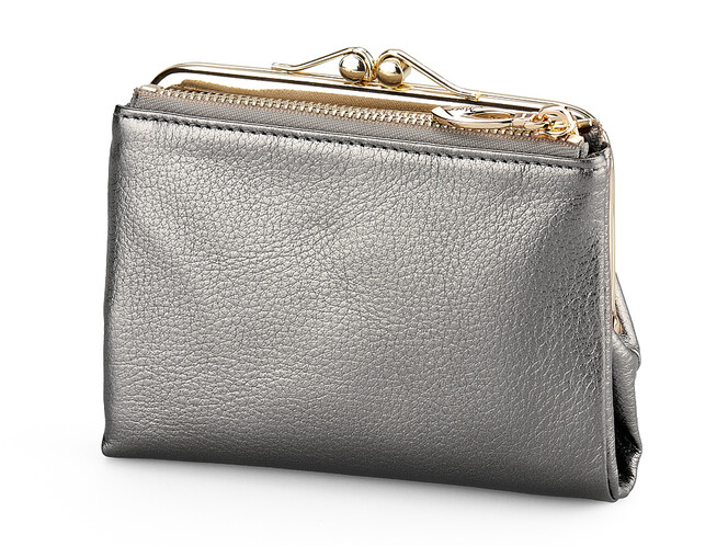 Компактний жіночий гаманець з натуральної шкіри Moro&Jenny 182-144 N Silver сріблястий, Колір: Срібний, фото , зображення 6
