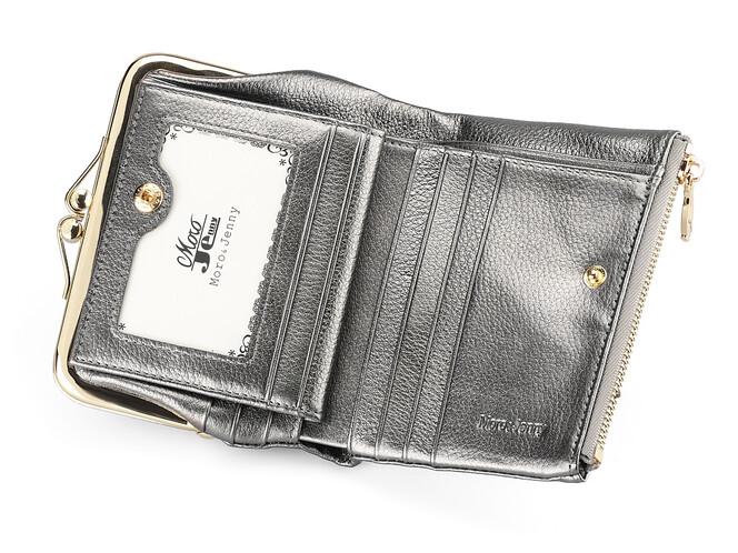 Компактний жіночий гаманець з натуральної шкіри Moro&Jenny 182-144 N Silver сріблястий, Колір: Срібний, фото , зображення 2