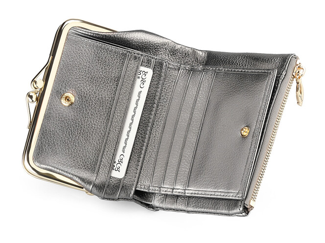 Компактний жіночий гаманець з натуральної шкіри Moro&Jenny 182-144 N Silver сріблястий, Колір: Срібний, фото , зображення 3