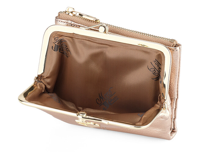 Компактный женский кошелёк из натуральной кожи Moro&Jenny 182-144 O Gold золотистый, Цвет: Золотистый, фото , изображение 4