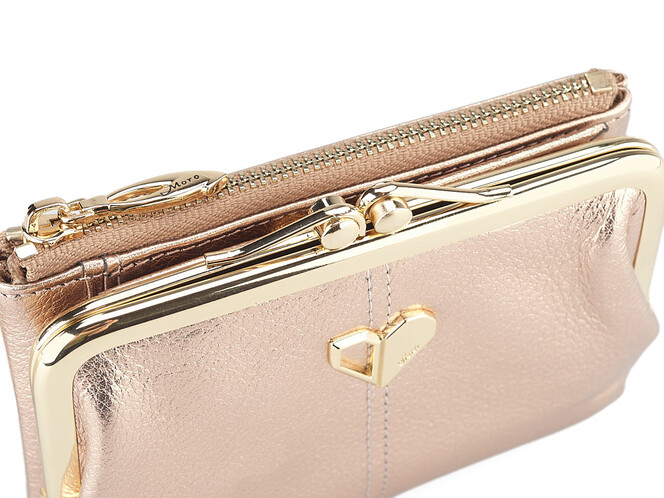 Компактный женский кошелёк из натуральной кожи Moro&Jenny 182-144 O Gold золотистый, Цвет: Золотистый, фото , изображение 6