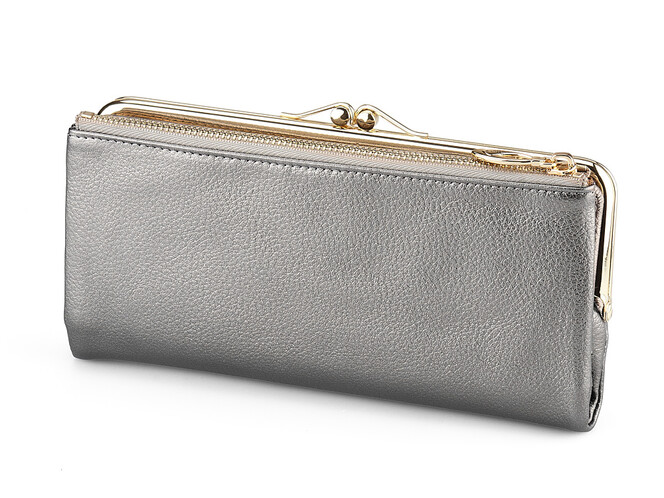Шкіряний жіночий гаманець Moro&Jenny 182-143 N Silver сріблястий, Колір: Срібний, фото , зображення 7
