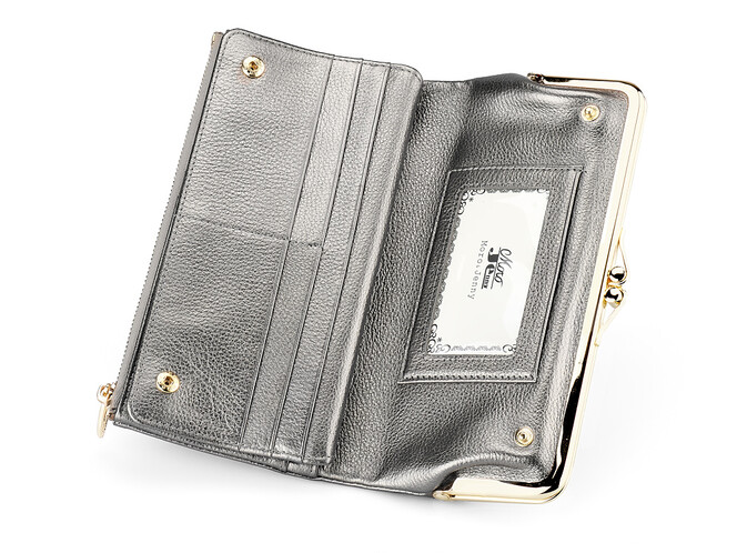Шкіряний жіночий гаманець Moro&Jenny 182-143 N Silver сріблястий, Колір: Срібний, фото , зображення 3