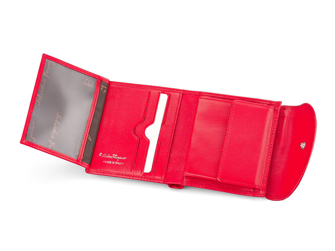 Женский кошелек из натуральной кожи Salvatore Ferragamo 8092 E Red красный, Цвет: Красный, фото , изображение 2