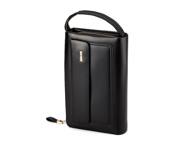 Мужской клатч из натуральной кожи Мont Blanc 8187-3 чёрный, Цвет: Черный, фото , изображение 7