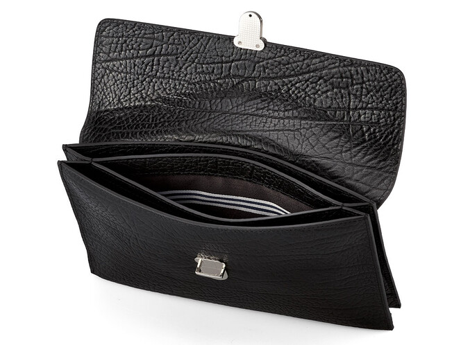 Мужская барсетка - клатч из натуральной кожи  Мont Blanc 8655-2 Black чёрный, Цвет: Черный, фото , изображение 2