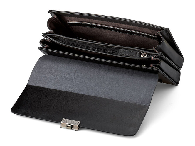 Мужская барсетка из натуральной кожи  LeGRAND collection 7002A чёрная, фото , изображение 5