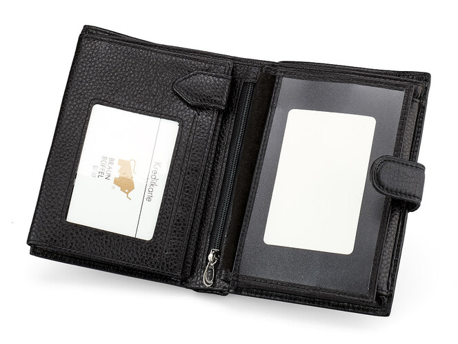 Чоловіче портмоне з натуральної шкіри Braun Buffel 9926 чорний, фото , зображення 8