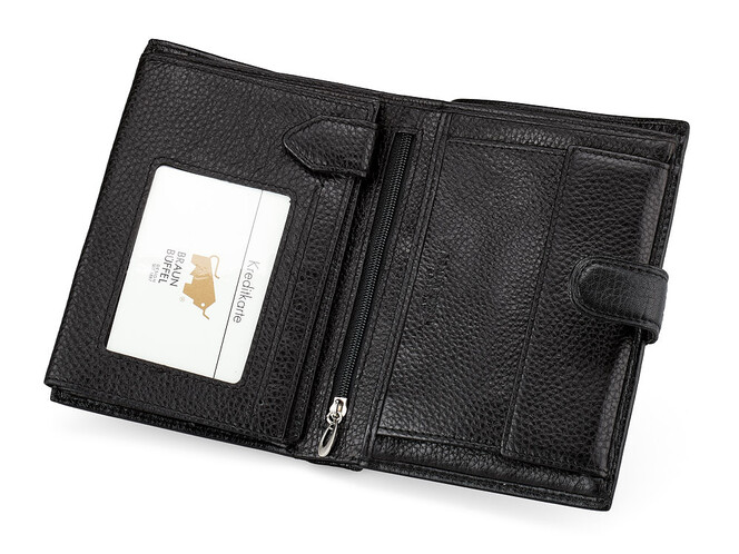 Чоловіче портмоне з натуральної шкіри Braun Buffel 9926 чорний, фото , зображення 7