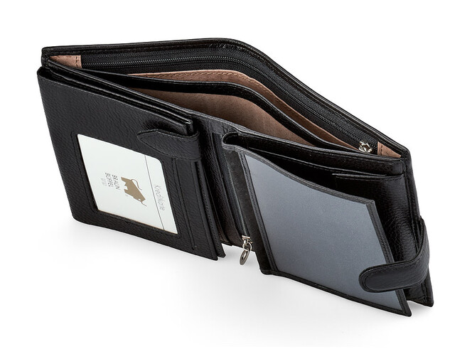 Чоловіче портмоне з натуральної шкіри Braun Buffel 9926 чорний, фото , зображення 3