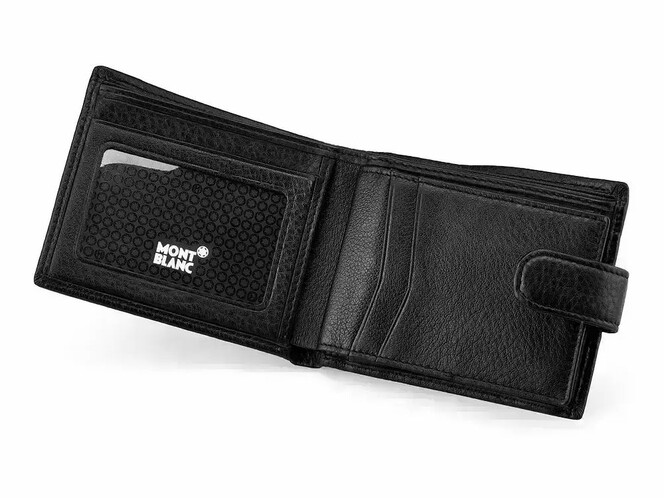 Мужское портмоне из натуральной кожи Мont Blanc 2795 чёрный, фото , изображение 4