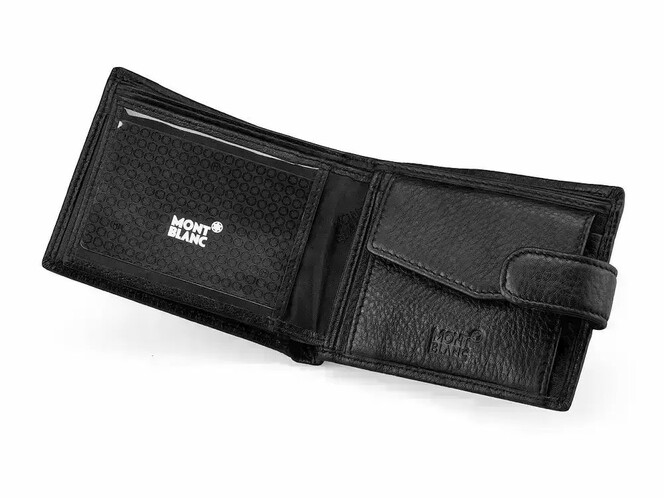 Мужское портмоне из натуральной кожи Мont Blanc 2795 чёрный, фото , изображение 5