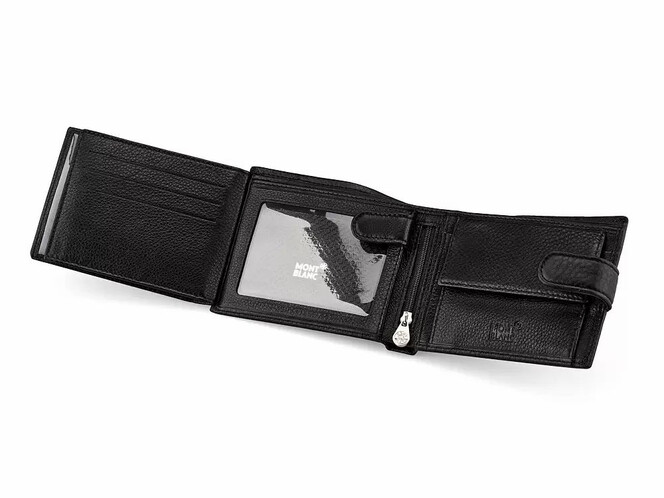 Мужское портмоне из натуральной кожи Мont Blanc 2792 чёрный, фото , изображение 6