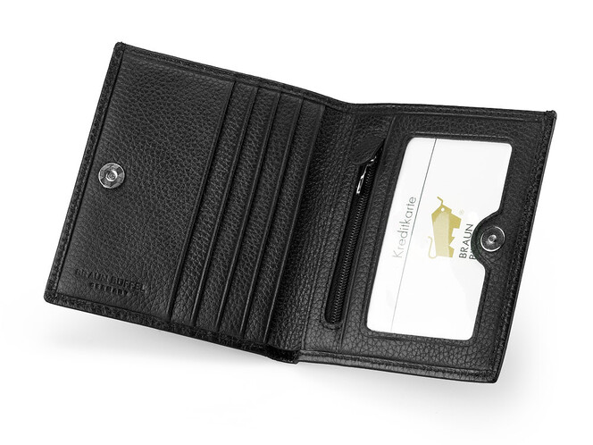Гаманець з натуральної шкіри Braun Buffel 9937 чорний, фото , зображення 2