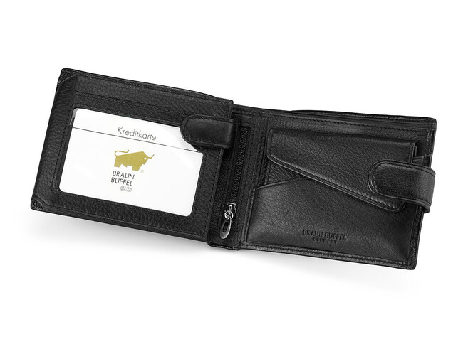 Чоловіче портмоне зі щільної шкіри Braun Buffel 9924 чорний, фото , зображення 3
