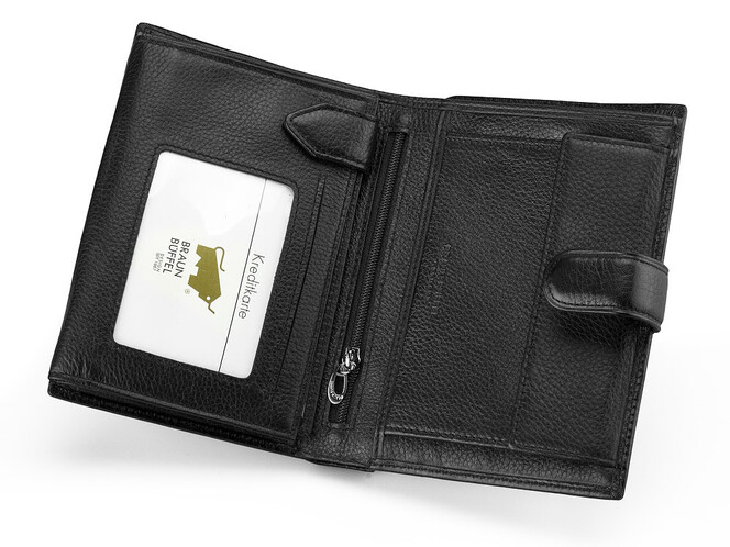 Вертикальное портмоне из натуральной кожи Braun Buffel 9927 чёрный, фото , изображение 4