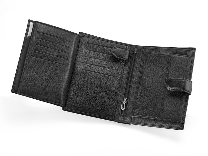 Вертикальное портмоне из натуральной кожи Braun Buffel 9927 чёрный, фото , изображение 2