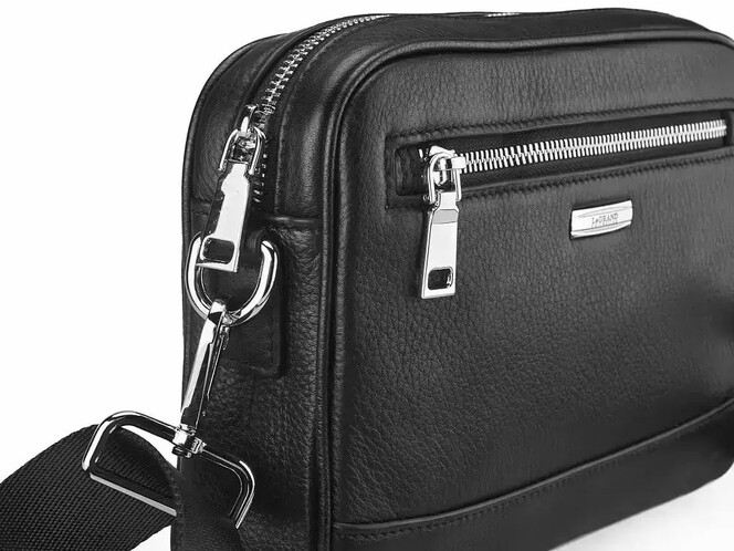Мужская сумка из натуральной кожи LeGRAND collection 6866-5 чёрная, фото , изображение 6