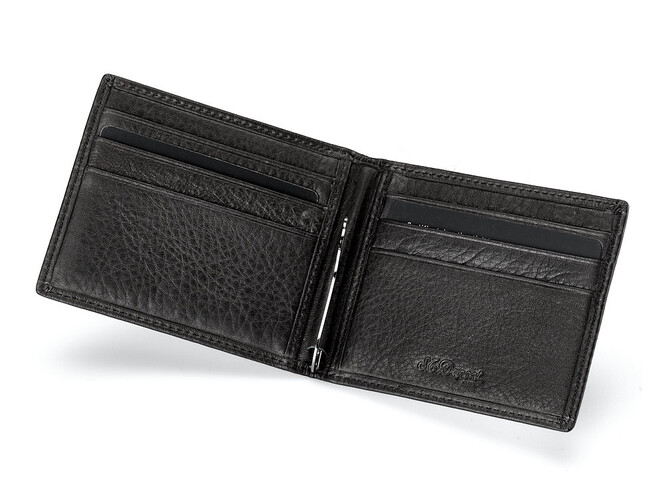 Мужской зажим для денег из натуральной кожи S.T. Dupont 4-457 чёрный, фото , изображение 2