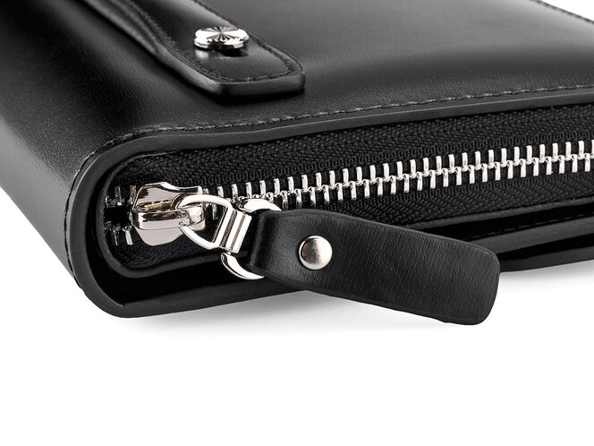 Кожаный мужской клатч LeGRAND collection 8028-3 чёрный, фото , изображение 7