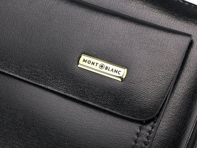 Мужской клатч из натуральной кожи Мont Blanc 8187-3 чёрный, Цвет: Черный, фото , изображение 9