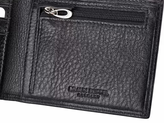 Тонке чоловіче шкіряне портмоне Braun Buffel 9939 чорний, фото , зображення 6