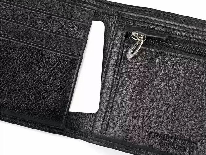 Тонке чоловіче шкіряне портмоне Braun Buffel 9939 чорний, фото , зображення 5