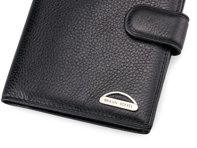 Кожаная мужская обложка для документов Braun Buffel 9922 чёрная, фото , изображение 6