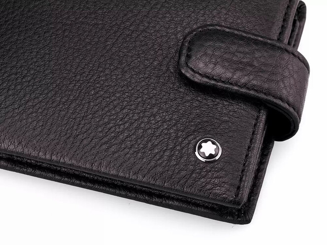 Мужское портмоне из натуральной кожи Мont Blanc 2792 чёрный, фото , изображение 8