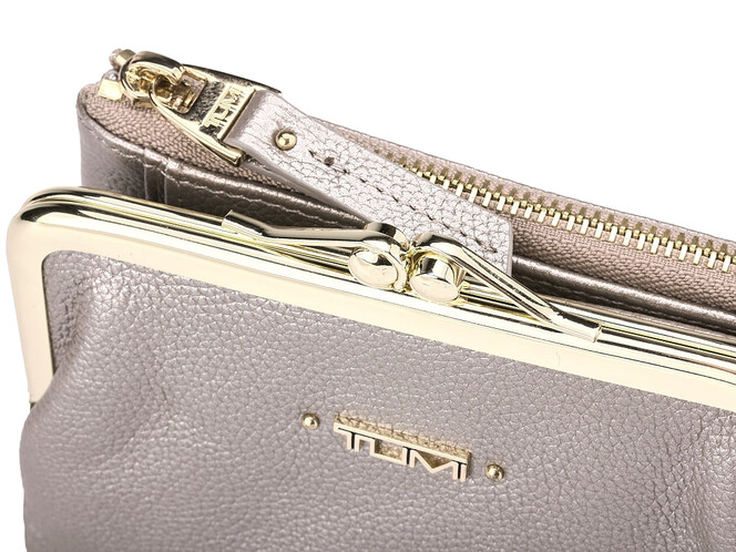Кожаный женский кошелек  TUMI 1057 T Silver серебристый, Цвет: Серебристый, фото , изображение 7