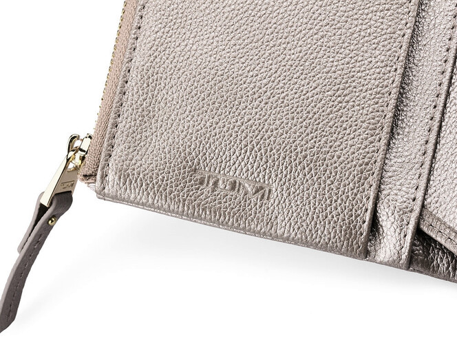 Жіночий гаманець з натуральної шкіри TUMI 1056 T Silver сріблястий, Колір: Срібний, фото , зображення 8