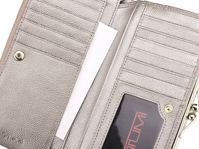 Жіночий гаманець з натуральної шкіри TUMI 1056 T Silver сріблястий, Колір: Срібний, фото , зображення 6