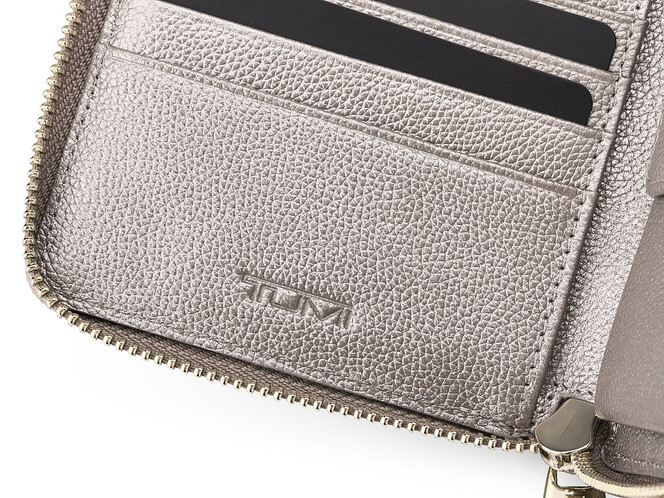 Кожаный женский кошелек  TUMI 1053 T Silver серебристый, Цвет: Серебристый, фото , изображение 4