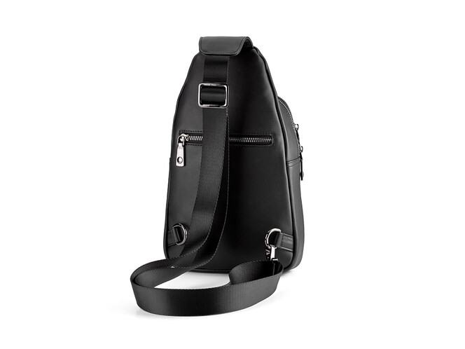 Сумка - слінг зі шкіри вищого сорту LeGRAND collection 2002-15 чорна, фото , зображення 3